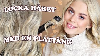 LOCKAR MED PLATTÅNG | Visar hur man lockar håret med plattång | Curl your hair with a flat iron