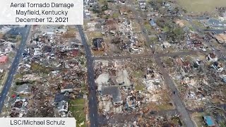 Aerial Drone Tornado Damage - Mayfield, Kentucky