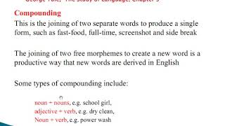 Compounding-English Word Formation