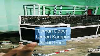 LEMARI DAPUR SERBA GUNA MEJA MASAK #lemarikaca #dapur #masak