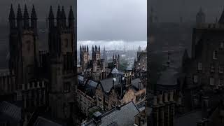 비오는날 유럽 풍경 a city in Europe on a rainy day