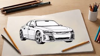 "Step-by-Step: Drawing an Audi RS e-tron GT"