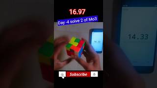 16.97| Day -4 solve 2 of Mo3 #shorts #rubikscube #cubing #rubik