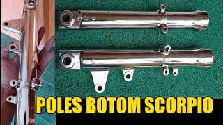 Dapat garapan poles botom shock depan yamaha scorpio || poles yamaha scorpio