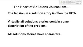 Introduction to Solutions Journalism