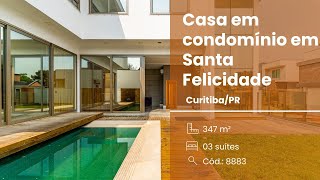 Casa em Condomínio, 03 Suítes, 03 Vagas, Piscina Aquecida, Santa Felicidade, Curitiba.