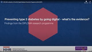 DIPLOMA evaluation of the NHS Digital Diabetes Prevention Programme (NHS DDPP)