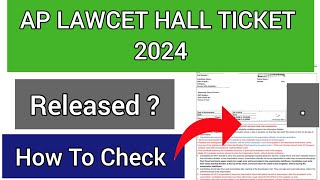 AP LAWCET Hall Ticket 2024 | How To Check AP LAWCET Hall Ticket 2024