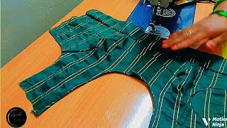 Front Pleated Blouse Design Cutting and Stitching || Pleated Blouse Cutting || Ayush Designer