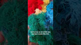 Made out of yarn waste and plantbased glue Design by posterlad #WasteToArt #SustainableMaterials