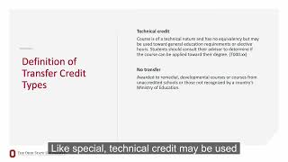 Transfer Credit Video Overview