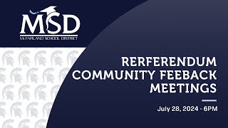 McFarland Referendum Community Meetings 7/28/2024