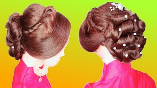 Bridal bun hairstyle |bubble hairstyle |jura hairstyle |wedding hairstyle |party hairstyle |