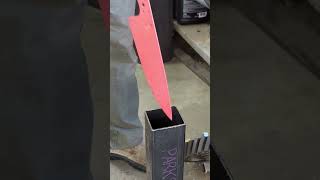 Heat Treating Chef Knives Made From 80CrV2 Steel |  #knife #bladesmith #knifemaking #shorts #asmr