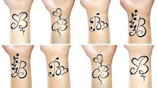 Latest "B" letter mehndi design| Simple bracelet "B" mehndi tattoos| "B" naam ki mehndi design|