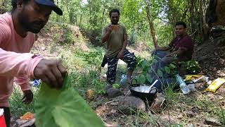 Cooking and fishing timelapse between Trek middle of the forest tribe well guide team