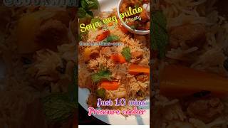 soya veg pulao 10 mins in pressure cooker#explore #shorts #food#homemade #few ingredients