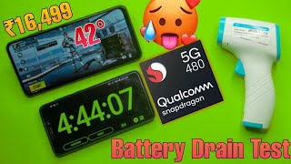 Redmi Note 10T 5G Pubg Battery Drain Test 100%-0%, Heating, Max Graphics 🥵 Dimensity 700 Review 🔥