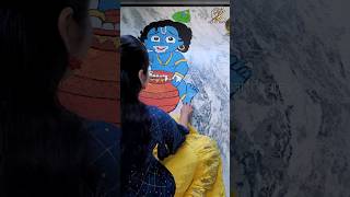 Krishna|13hrs of hardwork in 35secs #youtubeshorts #youtubeshortsvideo #rangoli #janmashtamispecial