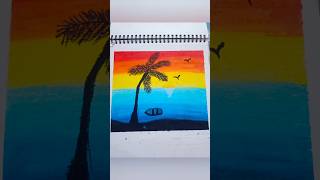 Beautiful nature oil pastels painting tutorial #creativitywithaera #art #oilpastel #shortvideo