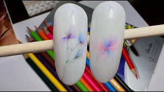 MANICURE WITH WATERCOLOR PENCILS / NEW !!!