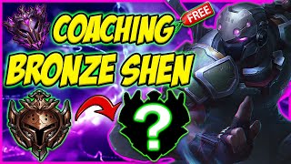 HOW TO START PLAYING RIGHT LEAGUE OF LEGENDS | COACHING A SHEN BRONZE PLAYER FOR FREE