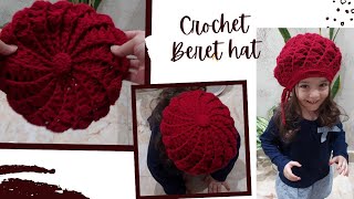 How To Crochet an Easy French Beret hat | Crochet 3D Beret | Step By step