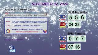 [LIVE] PCSO 5:00 PM DRAW - NOVEMBER 02, 2024 LOTTO RESULTS