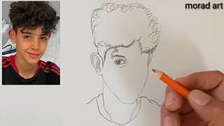 How to draw Cristiano Ronaldo Jr.'s face with a pencil 💥💥