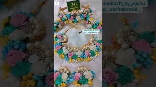 Flower jewellery with mirror mirror touch 💛🤍🩷#like #reels #share #floraldesign #subscribe #shorts