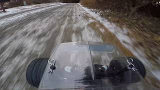 Traxxas truck with GoPro on the road.