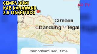 Gempa bumi 3.5 Magnitudo mengguncang kab Karawang, update gempa terkini