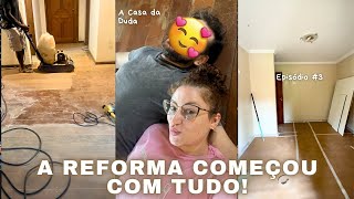 COMEÇOU A REFORMA DA CASA NOVA - PISO DE MADEIRA, QUARTO E COMPRAS! #AcasaDaDuda EP 3!