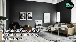 Combinación entre paredes oscuras y luz natural.  #DecoraciónDeInteriores