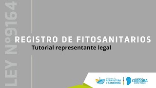 Registros de fitosanitarios: Tutorial representante Legal