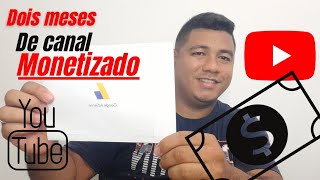 dois meses de canal monetizado; mostrei todos os detalhes