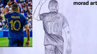 how to draw Kylian Mbappe