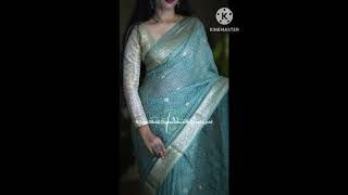 khaddi organza designer sarees