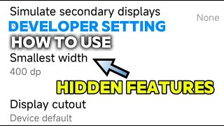 how to use smallest width setting || Developer setting || @YouTubeCreatorPk