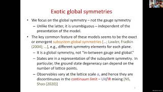 Nathan Seiberg - Lattice vs. Continuum Exotic Field Theories Part I