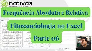 Frequência Absoluta e Relativa - Fitossociologia no Excel - Inventário Florestal - Parte 06