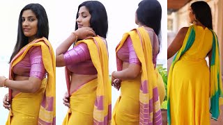 Mallu model dani amritraj latest yellow saree hot photoshoot video❣️💛#mallumodel#actresshot