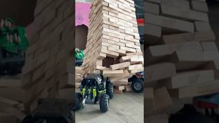 Lego Megalodon Monster Truck vs. Giant Jenga #monsterjam #demolitionderby #jengablocks #jenga