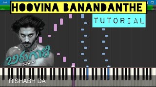 Hoovina Baanadanthe Piano Tutorial | Birugaali |Sandalwood|Shreya Goshal|Kiccha Sudeep| Rishabh DA