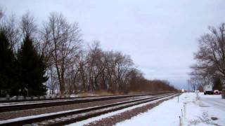 Union Pacific 4779 Leads Amtrak Through LaFox,Illinois