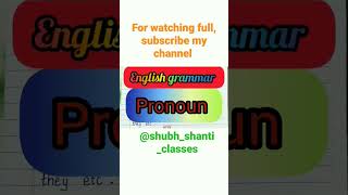 Definition of Pronoun and its examples|| Shorts || Shubh Shanti Classes