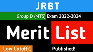 JRBT Gr-D(MTS): Final Merit List Published🥰