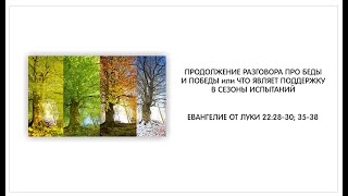 153. Ев. от Луки 22,28-30,35-38. ПРОДОЛЖЕНИЕ РАЗГОВОРА ПРО БЕДЫ И ПОБЕДЫ. Пастор А. Фурманов.