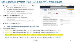 IBM Spectrum Protect Plus 10.1.5 hybrid: On-premises Server, vSnap on AWS, Existing VPC - Demo