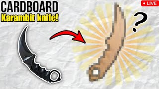 Making cardboard karambit knife with voice.... Live 🔴